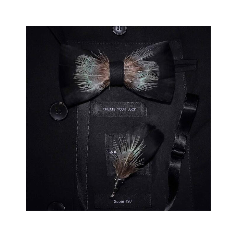 Matching feather (pin) for feather bow ties