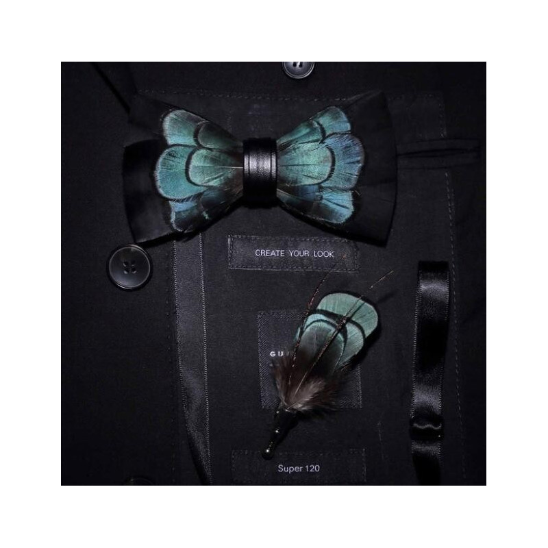 Matching feather (pin) for feather bow ties