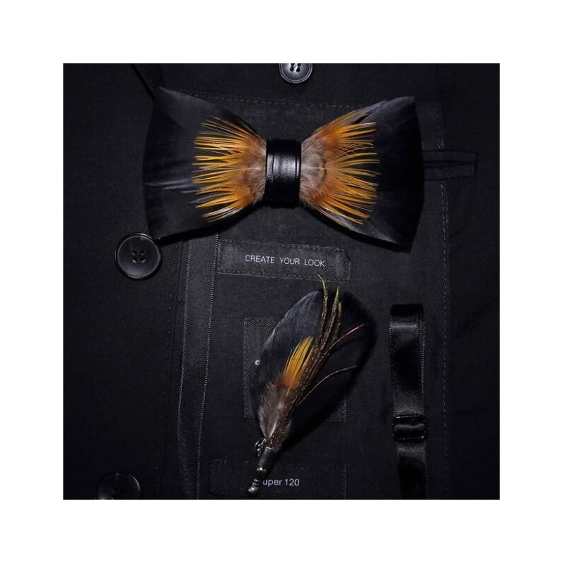 Plume assortie au noeud (attache pin's), vue 29