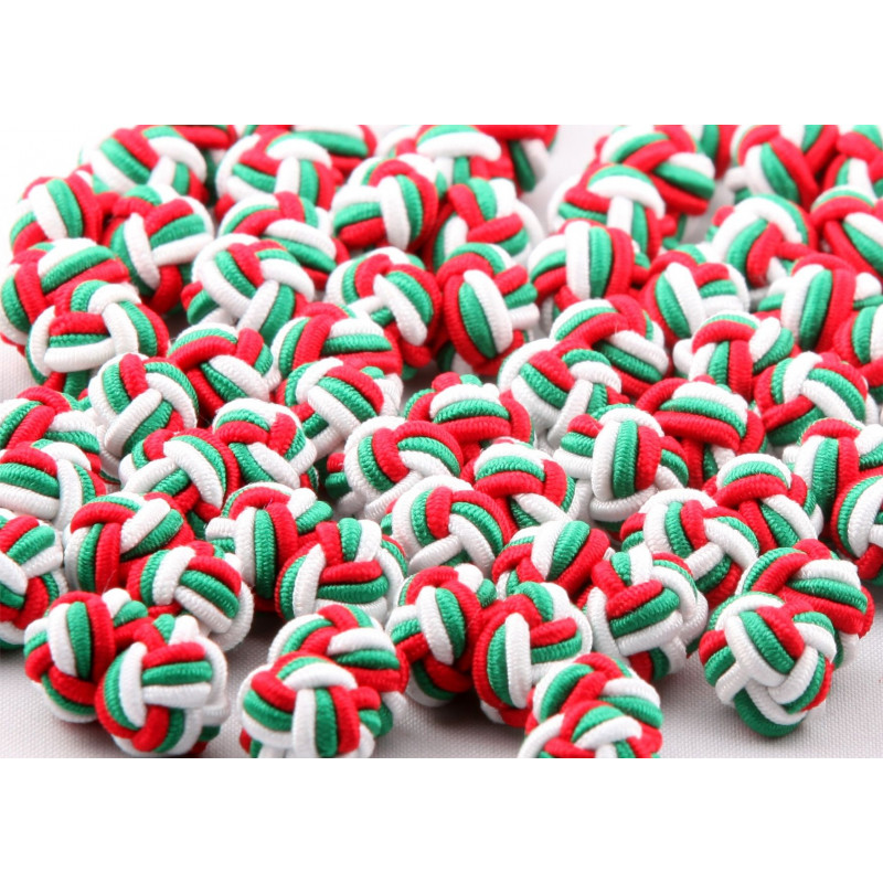 Boule vert, blanc et rouge