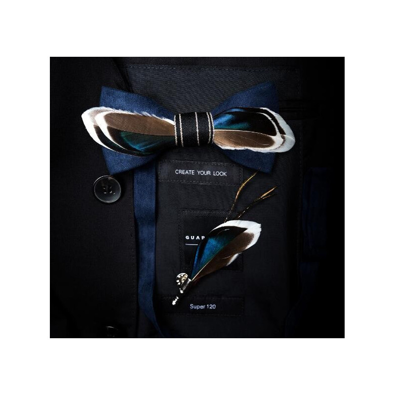Mallard feather bow tie