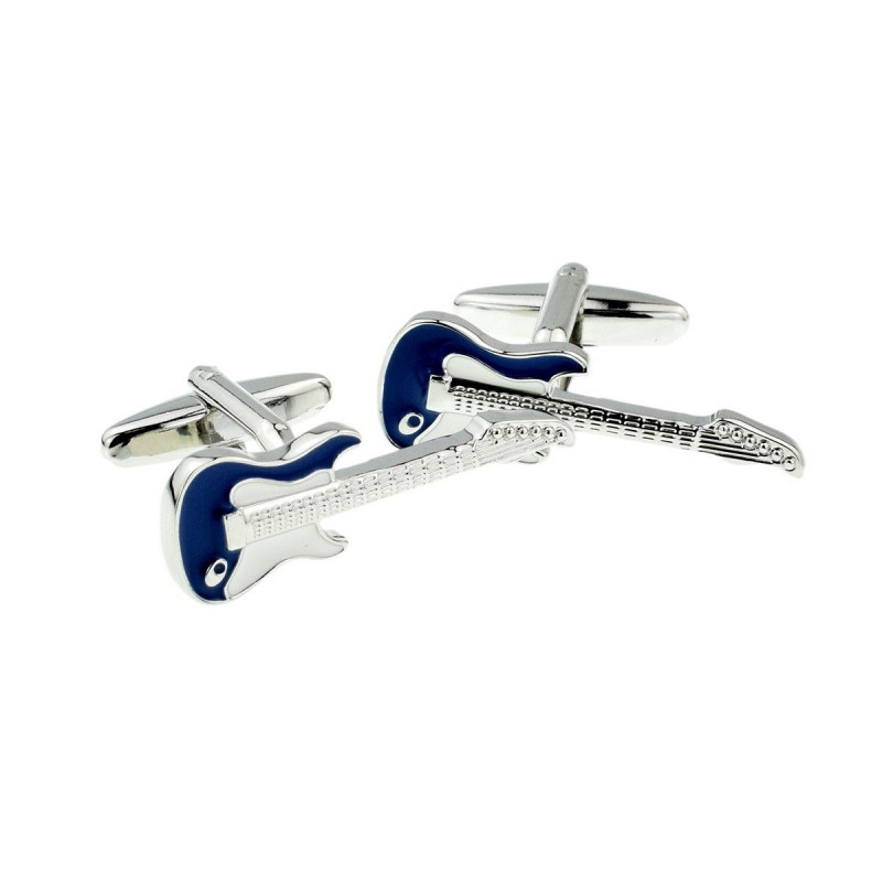 Boutons de manchette Guitares bleues