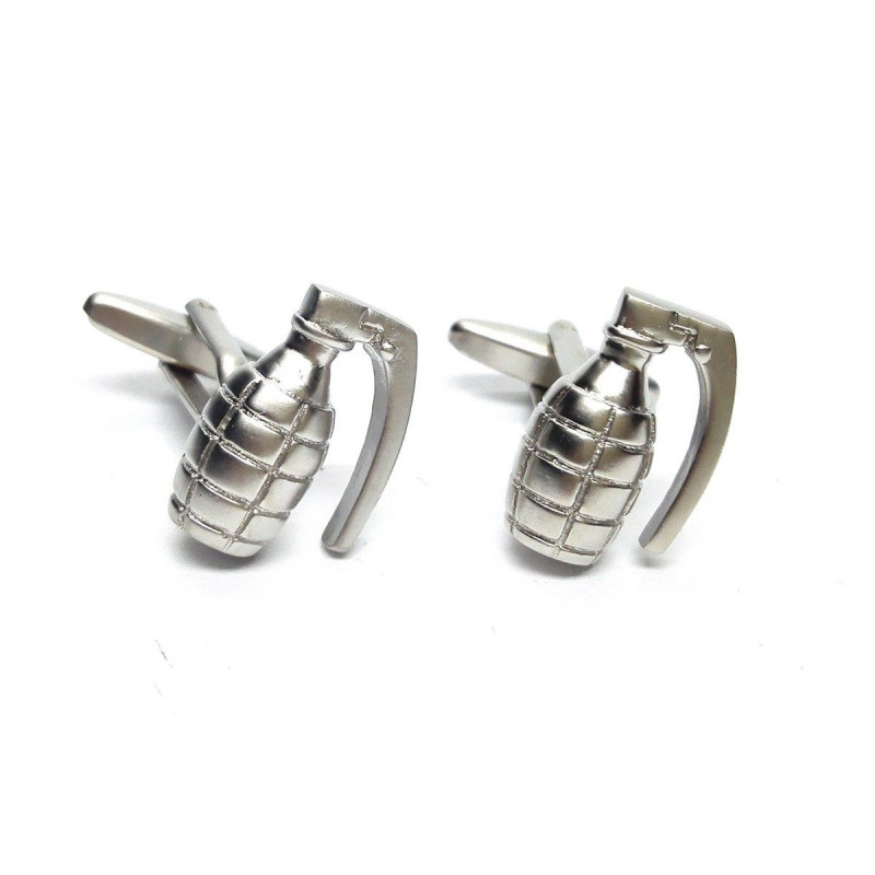Boutons de manchette Grenades grises
