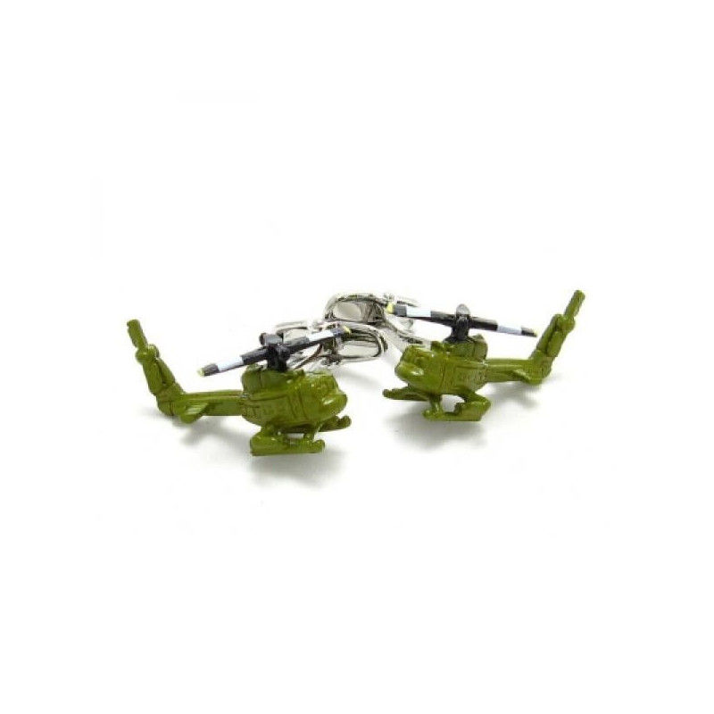Boutons de manchette Hélicoptères Apache vert