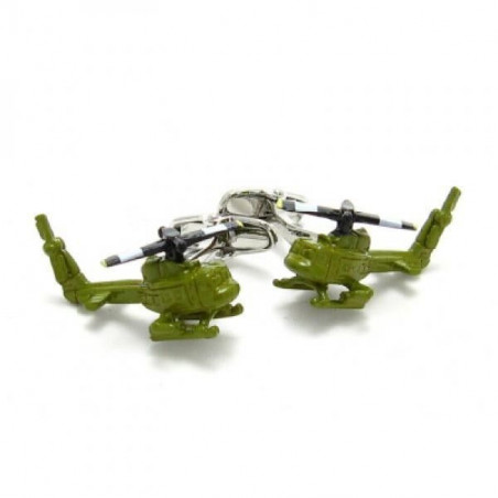 Green Apache Helicopter Cufflinks
