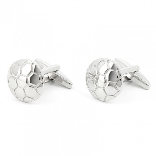 Boutons De Manchette TEROON - Boule Noire Rhodium Plaqué - Neuf Avec étiquettes