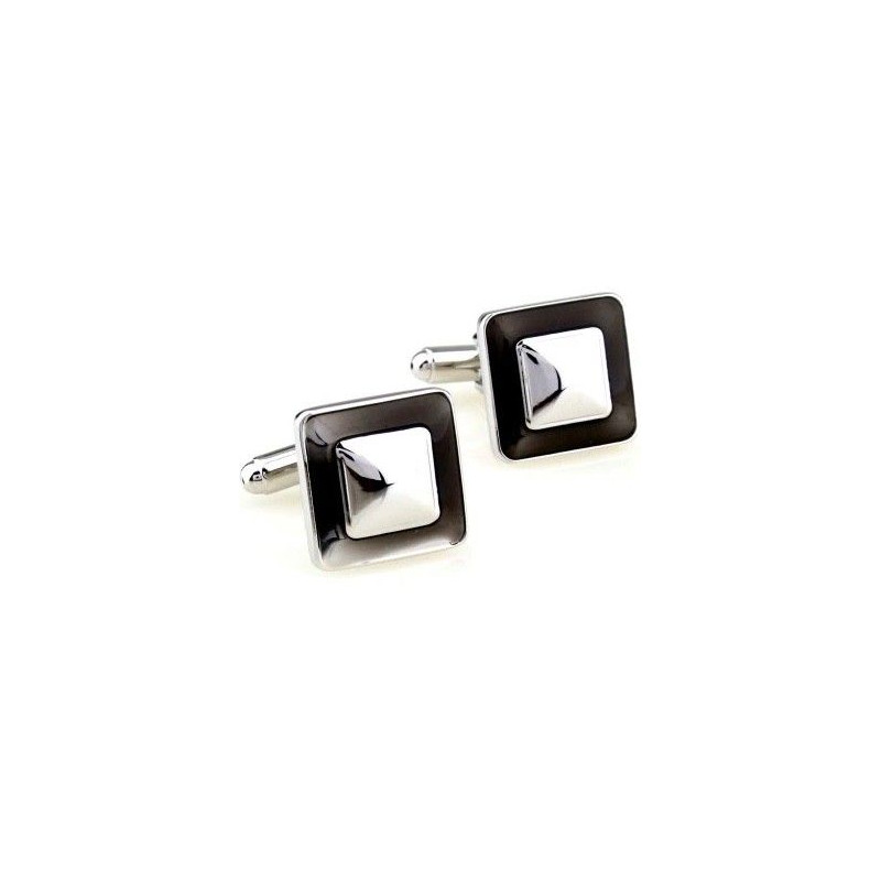 Boutons de manchette Black square