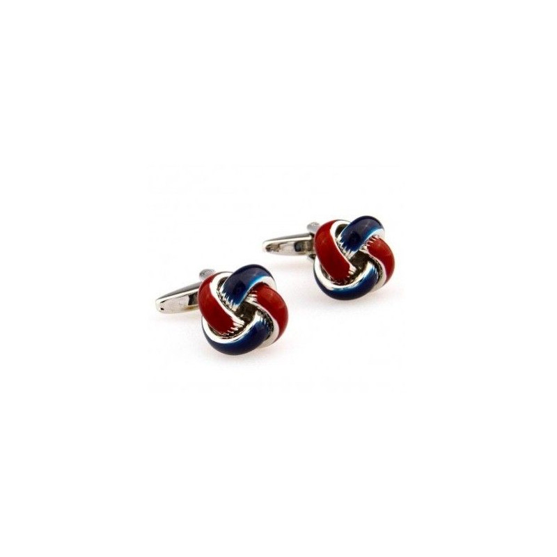 Boutons de manchette Noeud rouge & bleu