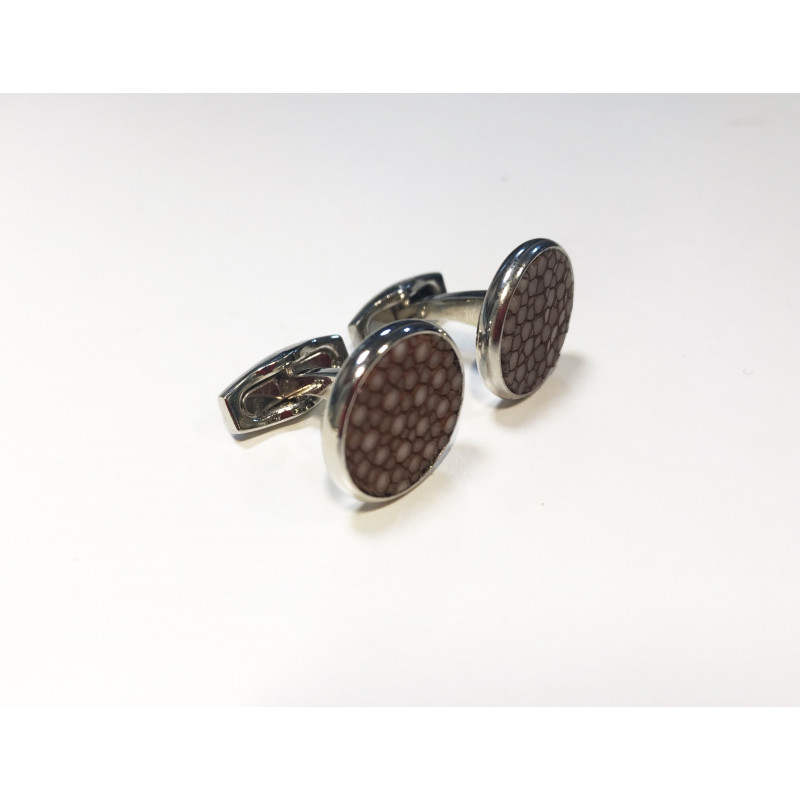 Stingray (Galuchat) Cufflinks — Brown