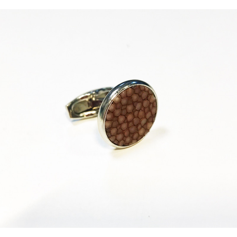 Boutons de manchette Galuchat brun