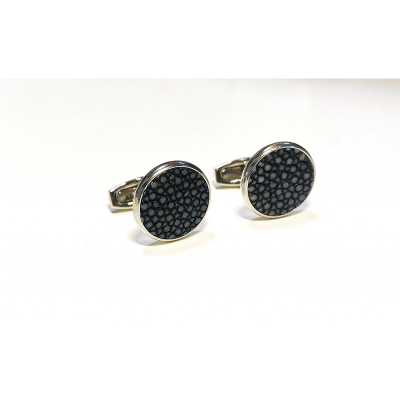 Stingray (Galuchat) Cufflinks — Black