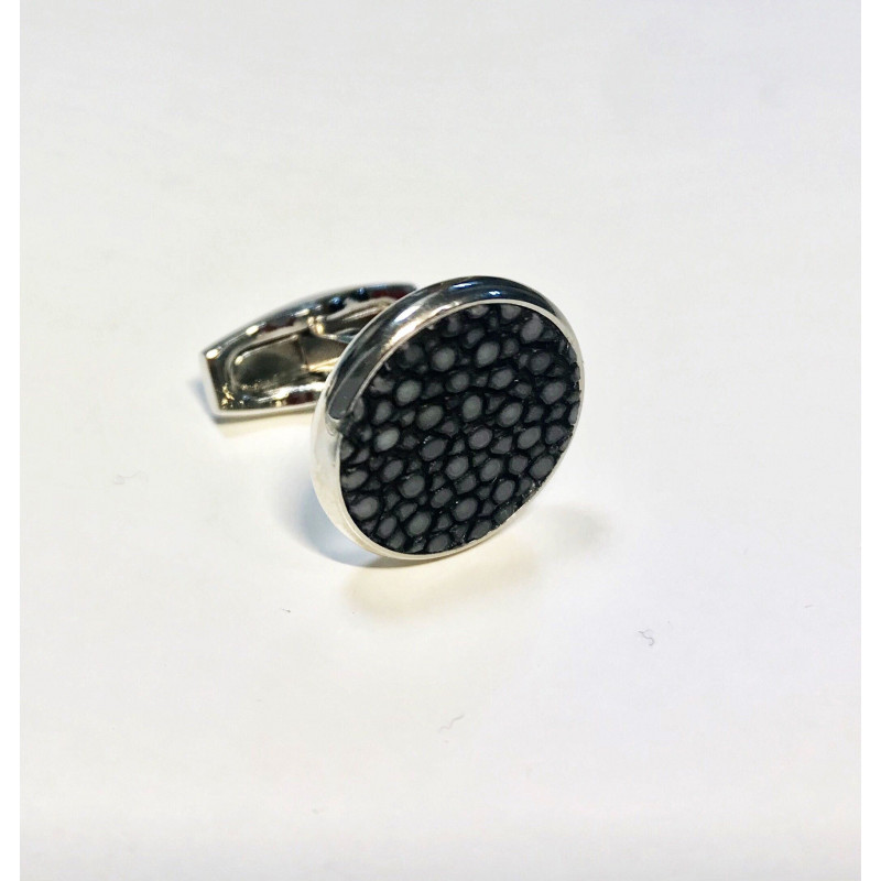 Boutons de manchette galuchat noir