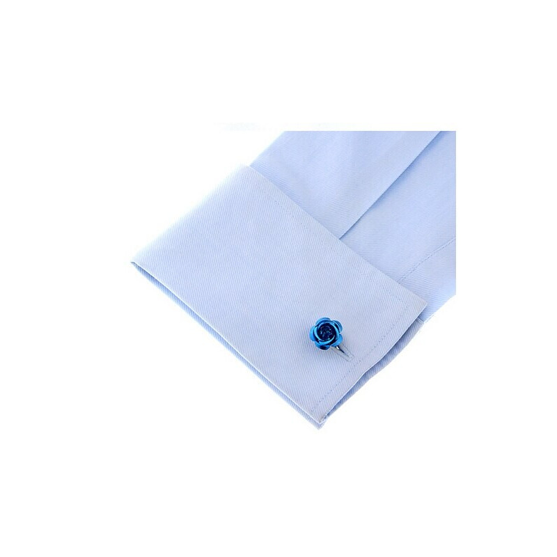 Boutons de manchette Rose bleue