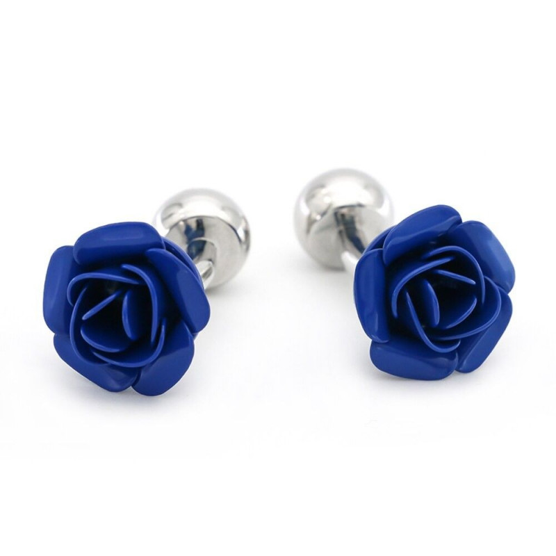 Boutons de manchette Rose bleue