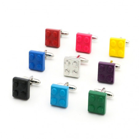 Silver Lego Brick Cufflinks