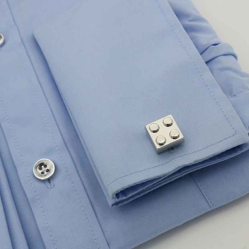 Silver Lego Brick Cufflinks