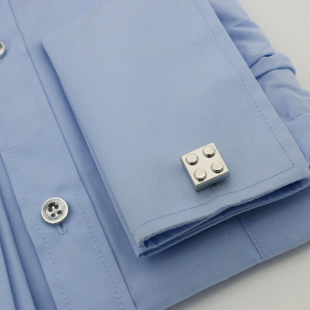 Silver Lego Brick Cufflinks