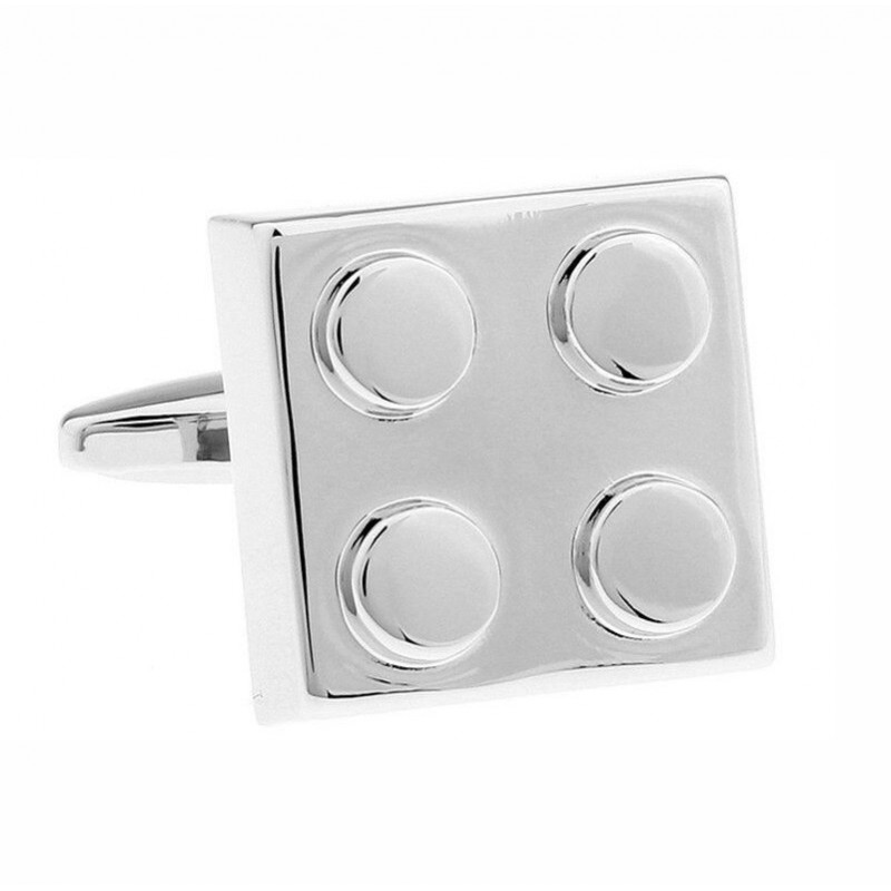 Silver Lego Brick Cufflinks