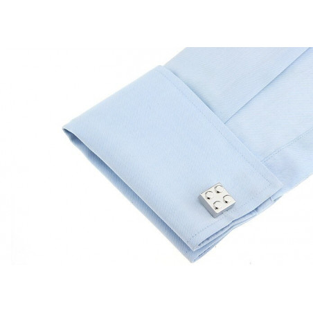 Silver Lego Brick Cufflinks