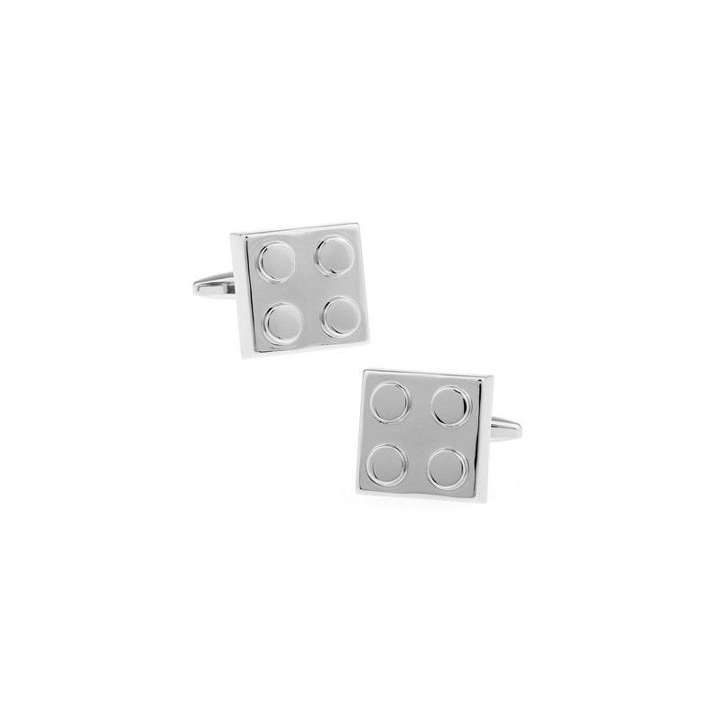 Silver Lego Brick Cufflinks