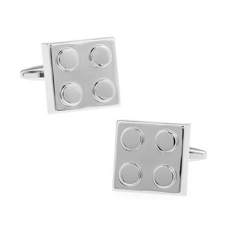 Silver Lego Brick Cufflinks