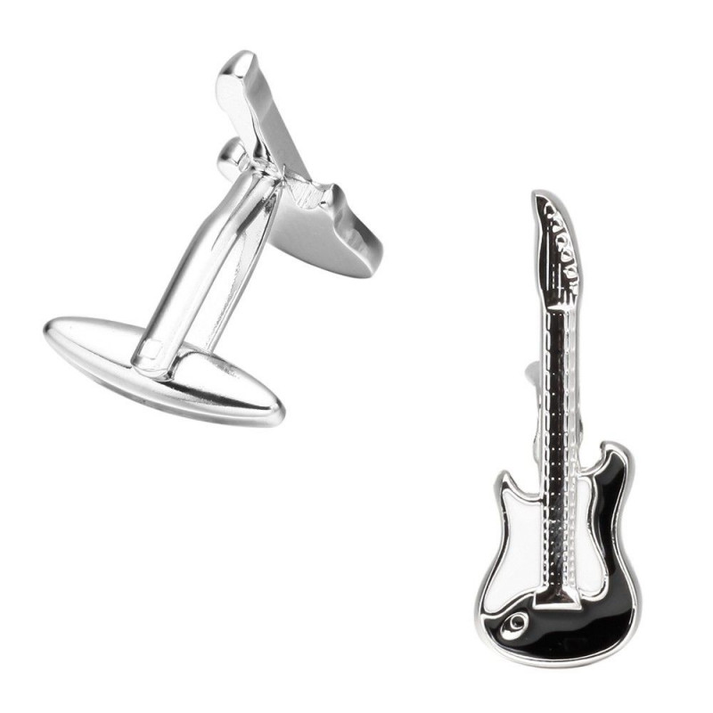 Boutons de manchette Guitares électriques noires