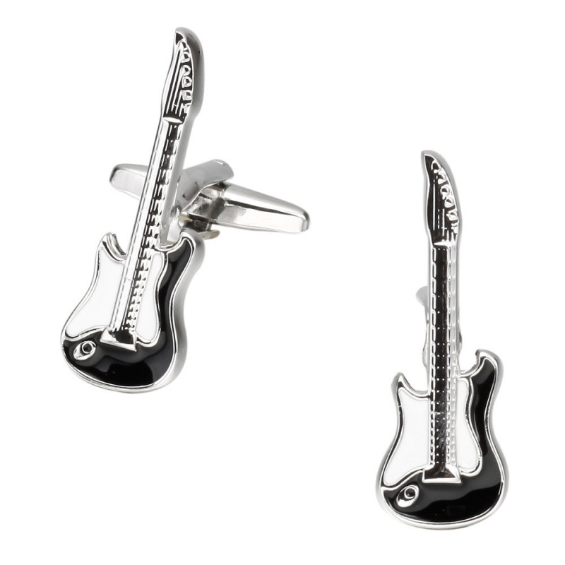 Boutons de manchette Guitares électriques noires