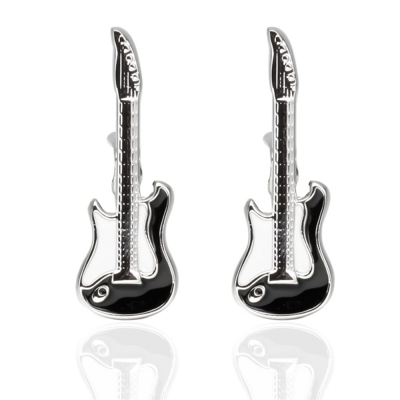 Boutons de manchette Guitares électriques noires