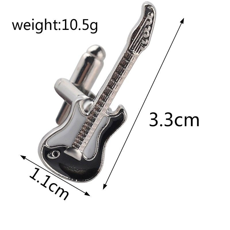 Boutons de manchette Guitares électriques noires