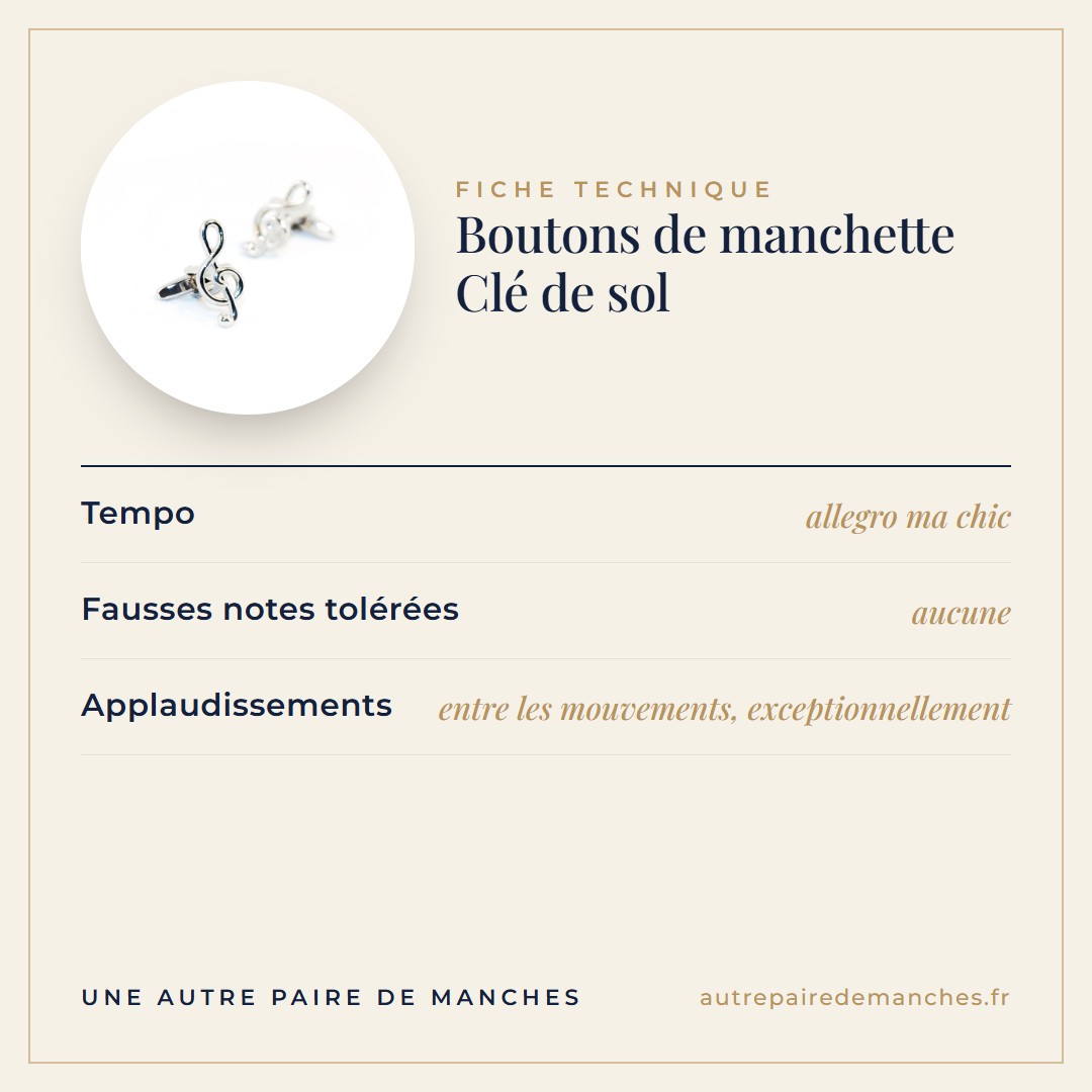Boutons de manchette Clé de sol