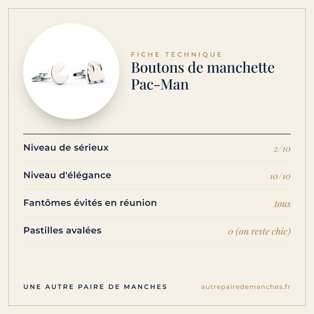 Boutons de manchette Pac-Man